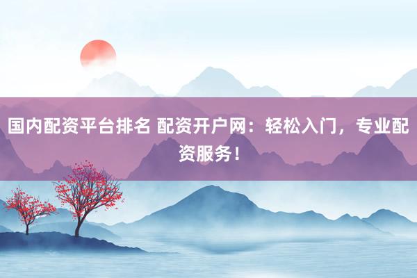 国内配资平台排名 配资开户网：轻松入门，专业配资服务！