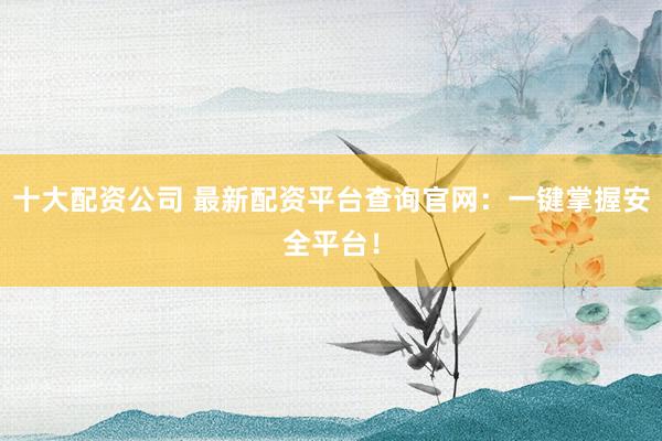 十大配资公司 最新配资平台查询官网：一键掌握安全平台！