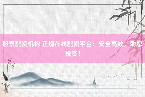 股票配资机构 正规在线配资平台：安全高效，助您投资！