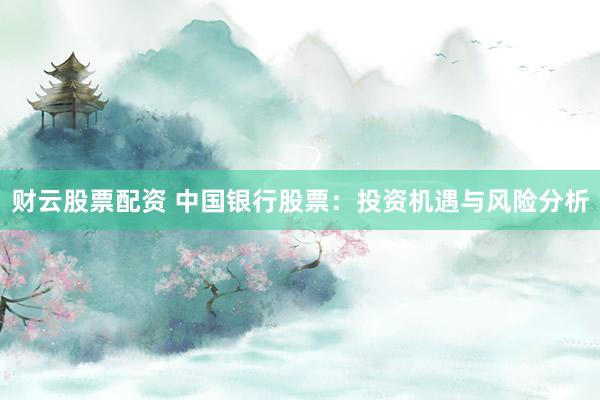 财云股票配资 中国银行股票：投资机遇与风险分析