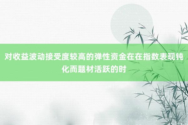 对收益波动接受度较高的弹性资金在在指数表现钝化而题材活跃的时